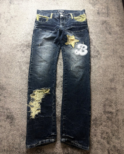 BUZZ SPUNKY "DISTRESSED PATCH" DENIM (M)