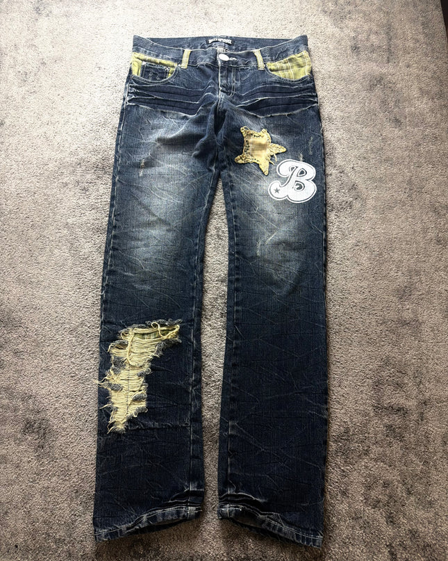 BUZZ SPUNKY "DISTRESSED PATCH" DENIM (M)