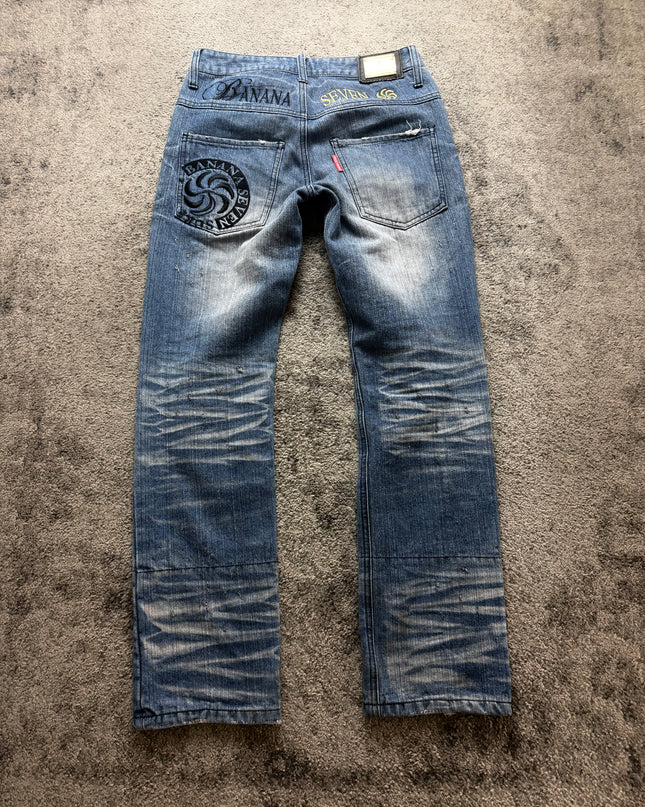 BANANA SEVEN "BLUE STATIC" DENIM