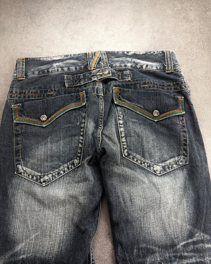 ROOT THREE "BLEACHED VEINS" DENIM (M)