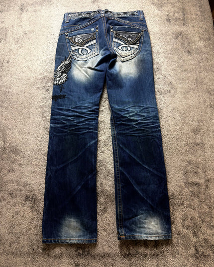RED PEPPER "WINGED SKULL" DENIM