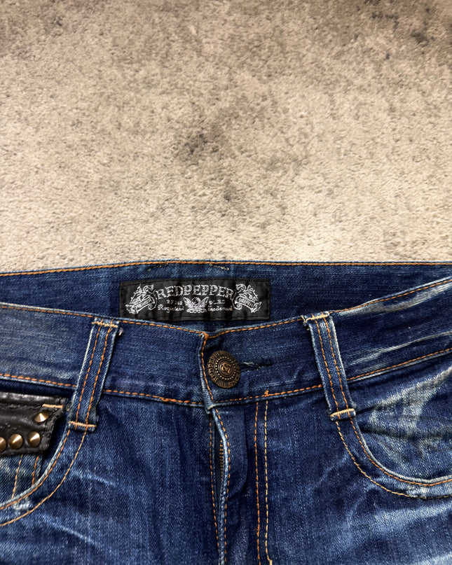 RED PEPPER "WINGED SKULL" DENIM
