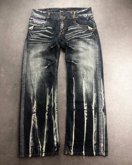 ROOT THREE "BLEACHED VEINS" DENIM (M)