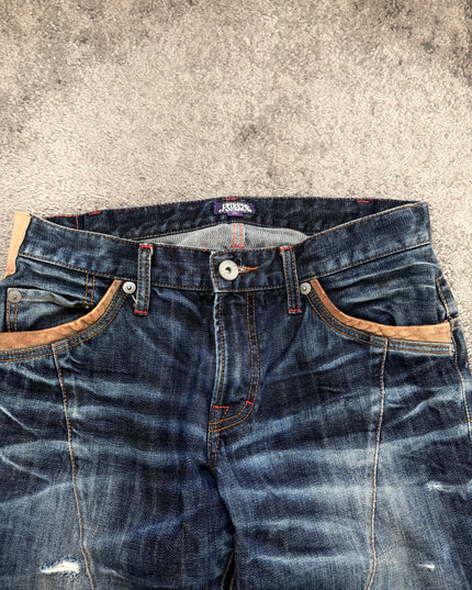 PURPLE EYEBROW "RUST WHISPER DISTRESSED" DENIM