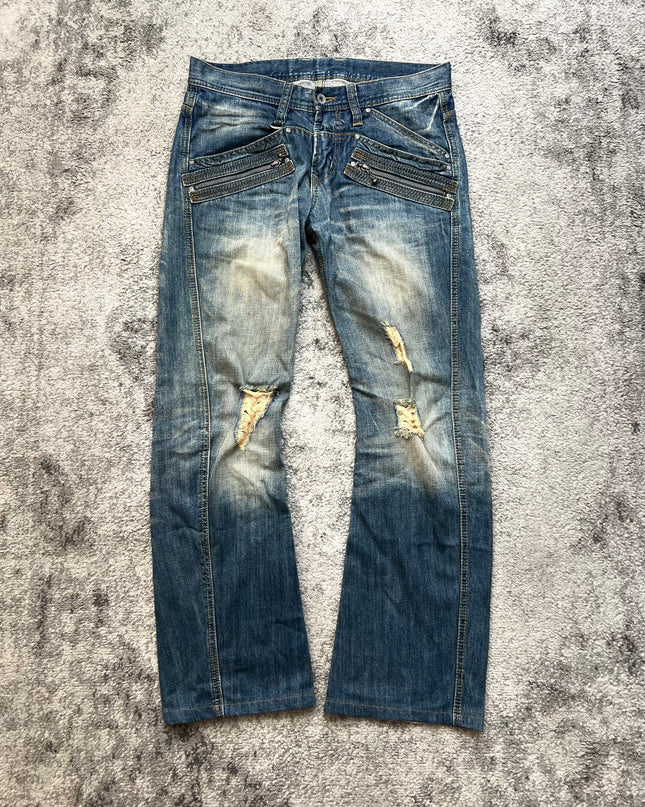 NICOLE CLUB "DUAL ZIPPER PHANTOM" DENIM
