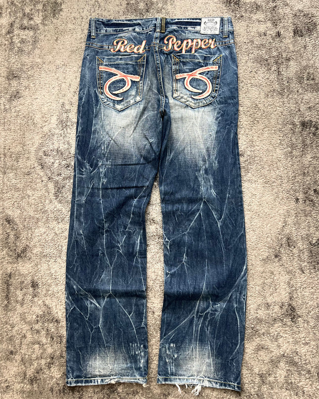 RED PEPPER "SLOGAN BACKLASH" DENIM