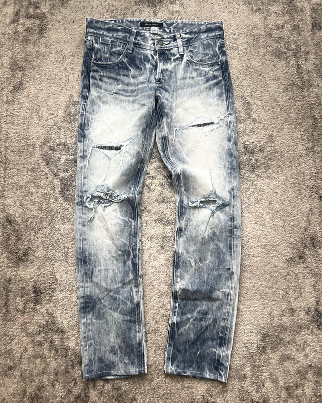 BLACK BY VANQUISH "NOISE BLEACH" DENIM