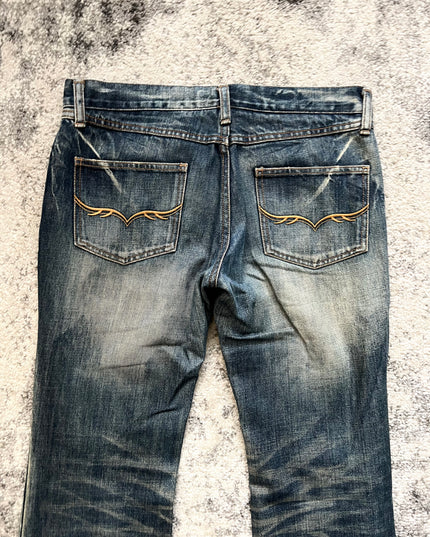 FUGA DISTRESSED FLARE DENIM