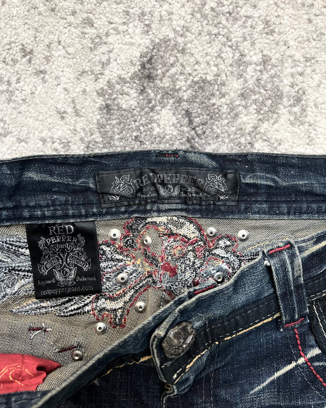 RED PEPPER SKULL &amp; SKITCHES DENIM