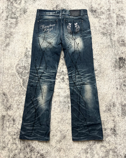 XFRM PAINT SPLATTER FLARE DENIM 