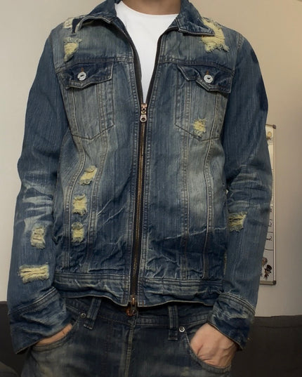JACKROSE "BROKEN FADE" DENIM JACKET (M)