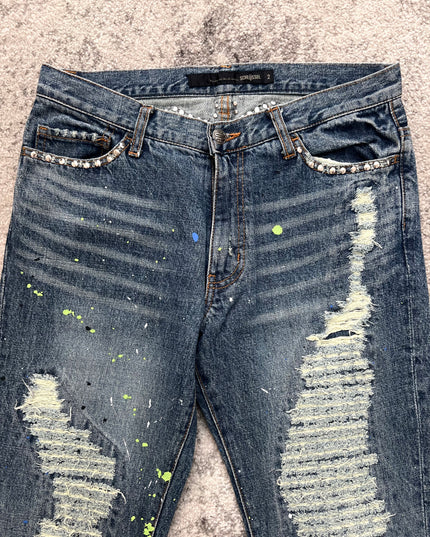 SCHLÜSSEL DISTRESSED CRYSTAL DENIM