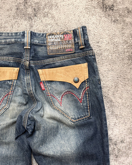 EDWIN "CRACKED SUN-BURST" DENIM