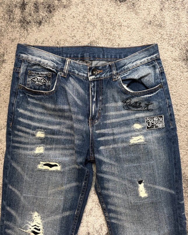 RUSS-K "CROWNS &amp; CHAOS" DENIM