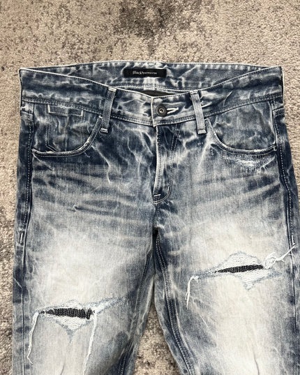 BLACK BY VANQUISH "NOISE BLEACH" DENIM