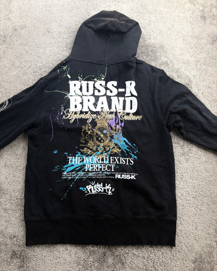 RUSS K "WORLD EXISTS" ZIP HOODIE (M)