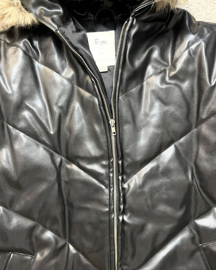 TEAM MESSAGE "SHADOW FAUX LEATHER" PUFFER