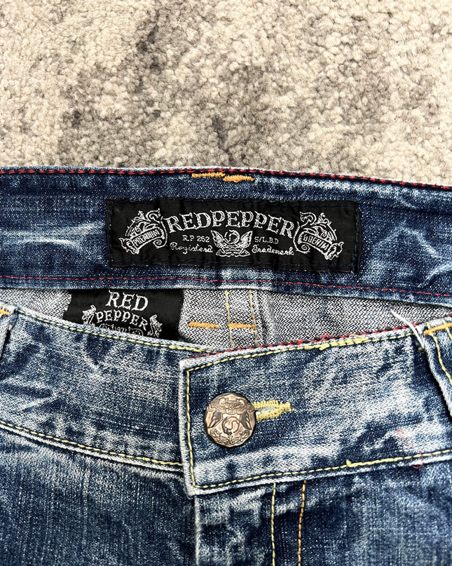 RED PEPPER "SLOGAN BACKLASH" DENIM