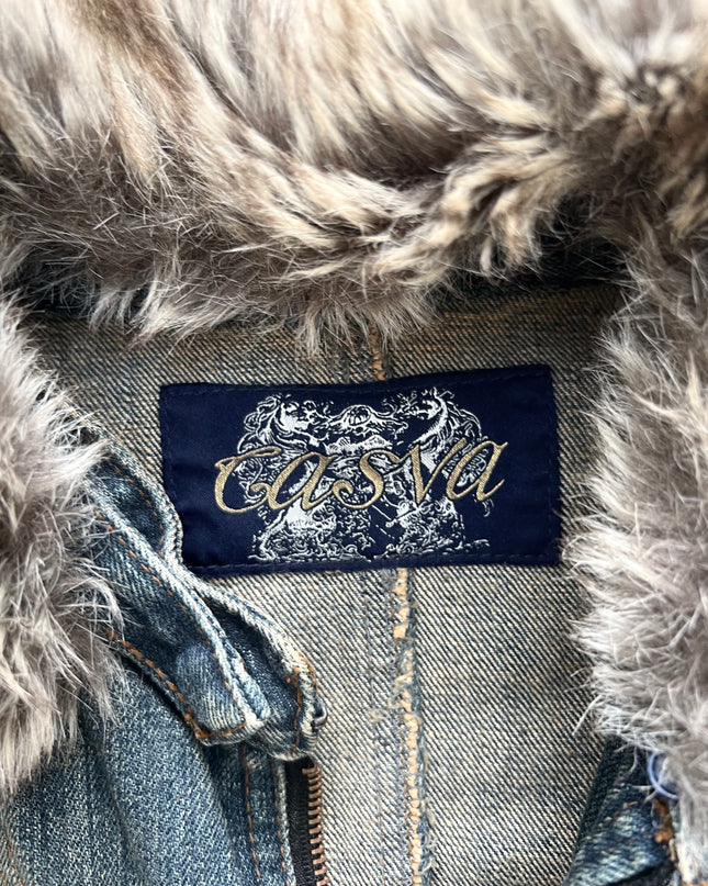 CASVA "REBEL FUR" DENIM JACKET