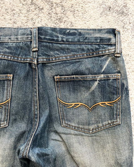 FUGA DISTRESSED FLARE DENIM