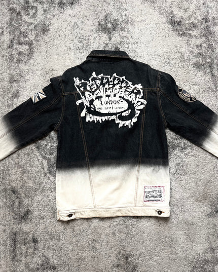 RED PEPPER BLACK AND WHITE DENIM JACKET