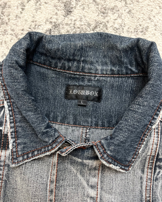 LOWBOX DECONSTRUCTED AND CRUSHED DENIM JACKET