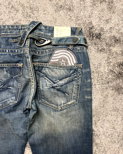TAVERNI "DISTRESSED HORIZON" DENIM