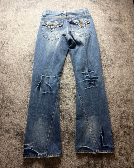 NYLAUS "DISTRESSED INDIGO" DENIM