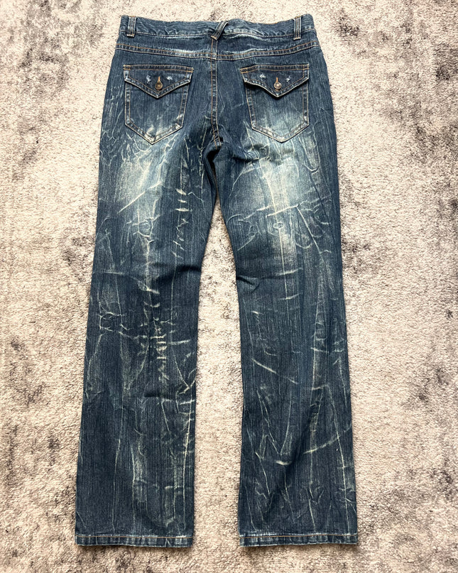 91 "SHATTER EFFECT INDIGO" DENIM