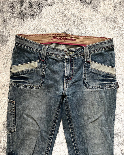 BACKNUMBER WASHED FLARE DENIM