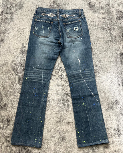 SCHLÜSSEL DISTRESSED CRYSTAL DENIM