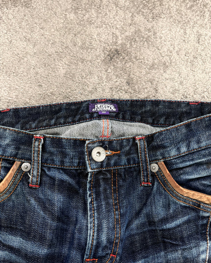 PURPLE EYEBROW "RUST WHISPER DISTRESSED" DENIM