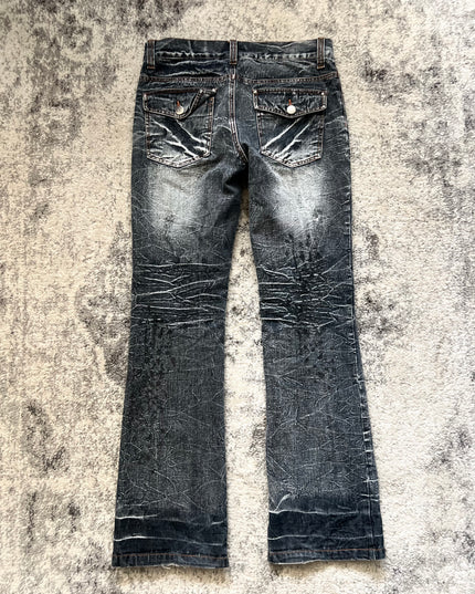 LOWBOX FLARED STONE WASH DENIM 