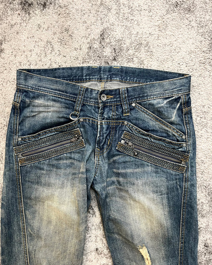 NICOLE CLUB "DUAL ZIPPER PHANTOM" DENIM