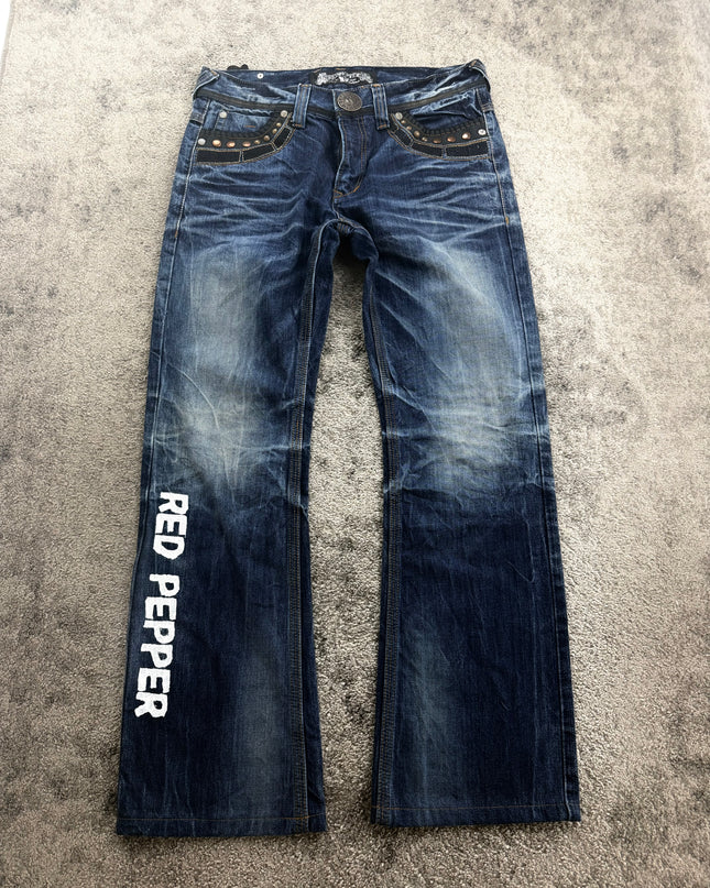 RED PEPPER "STUDDED LOGO" DENIM (M)