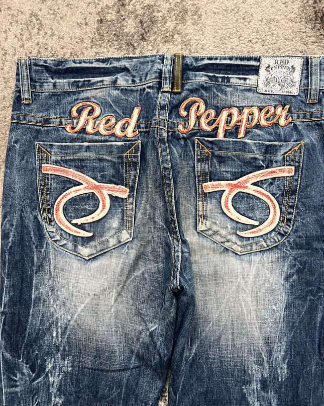 RED PEPPER "SLOGAN BACKLASH" DENIM