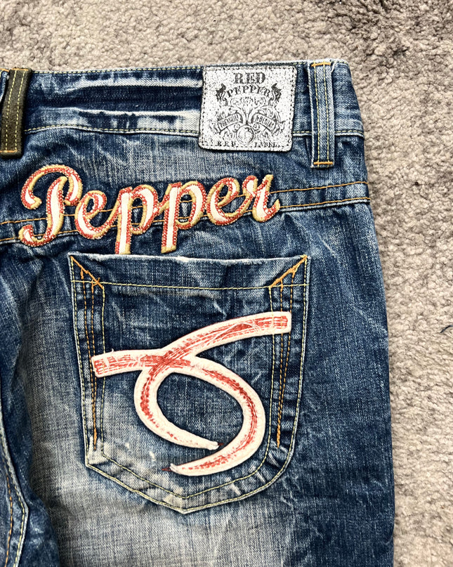 RED PEPPER "SLOGAN BACKLASH" DENIM