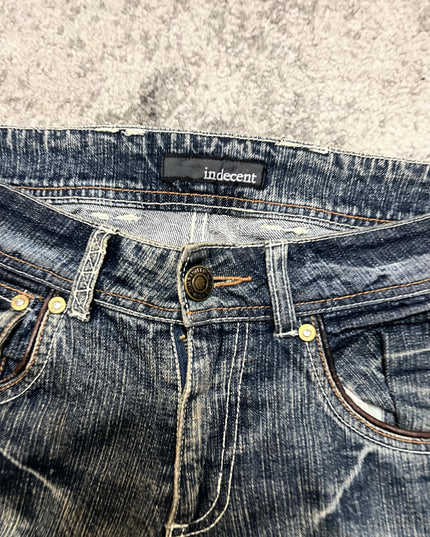 INDECENT "LEATHER FLARE" DENIM