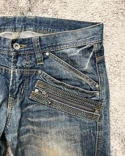 NICOLE CLUB "DUAL ZIPPER PHANTOM" DENIM