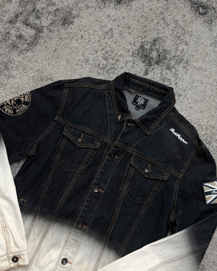 RED PEPPER BLACK AND WHITE DENIM JACKET