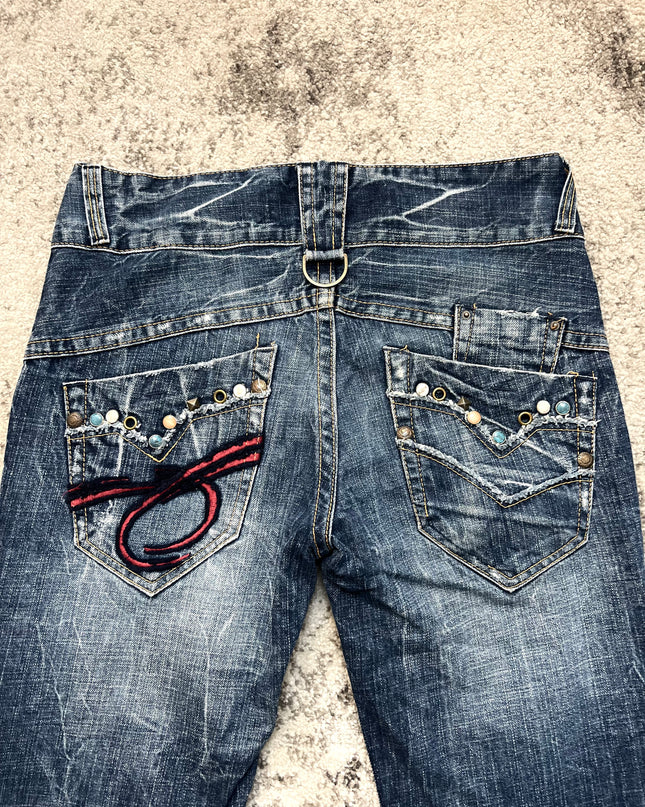 RED PEPPER WHISKERED GLAM JEANS