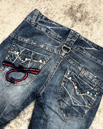 RED PEPPER WHISKERED GLAM JEANS