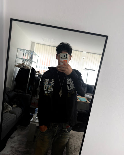 RUSS K "WORLD EXISTS" ZIP HOODIE (M)