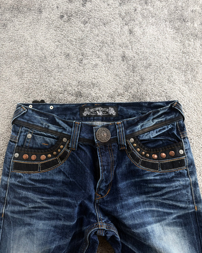 RED PEPPER "STUDDED LOGO" DENIM (M)