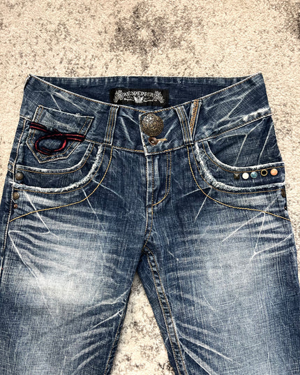 RED PEPPER WHISKERED GLAM JEANS