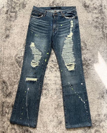 SCHLÜSSEL DISTRESSED CRYSTAL DENIM