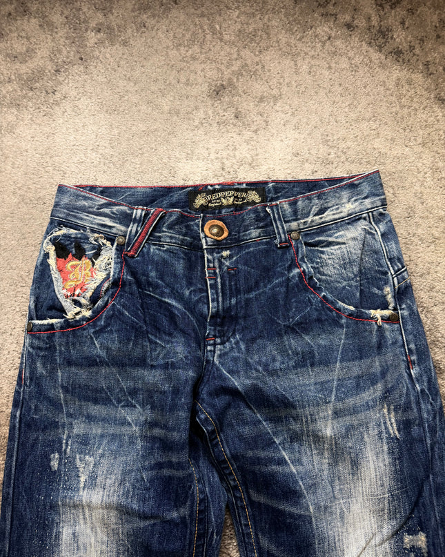 RED PEPPER "DISTRESSED FLAME" DENIM