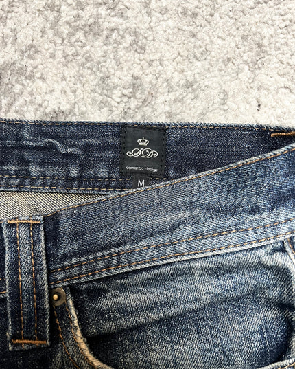 SEMANTIC DESIGN "THREADBARE HOWL JEAN" DENIM