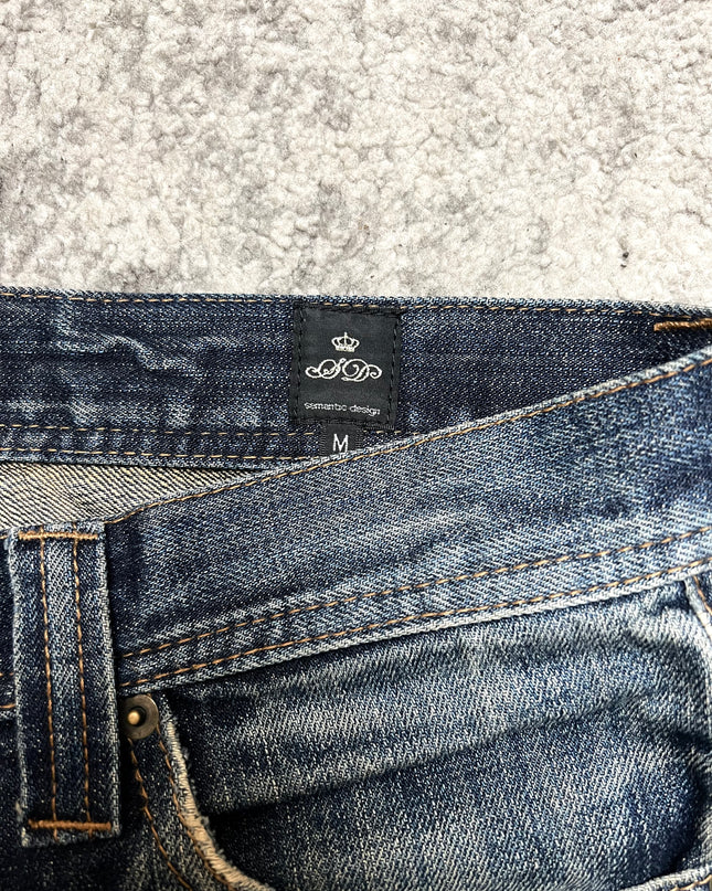 SEMANTIC DESIGN "THREADBARE HOWL JEAN" DENIM