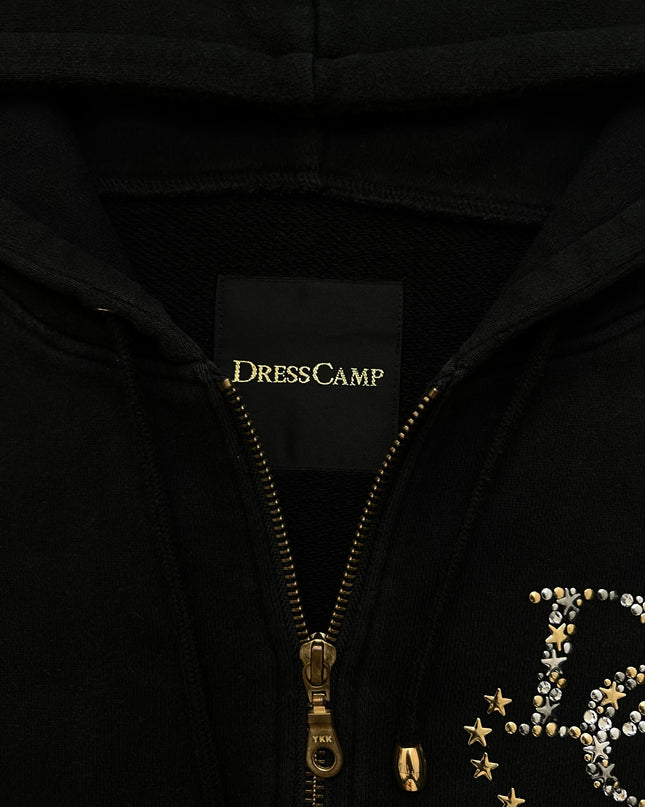 DRESS CAMP EMBELLISHED ZIP HOODIE